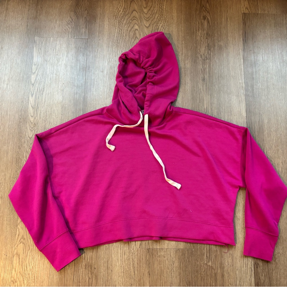 Pink Cropped Hoodie